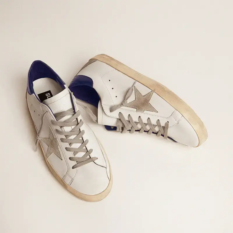 2025 Korean Style Small Dirty Shoes for Women with Old Blue Tail and Gray Stars Flats Cowhide Dirty Shoes Casual Easiest for match Genuine Leather Sneakers