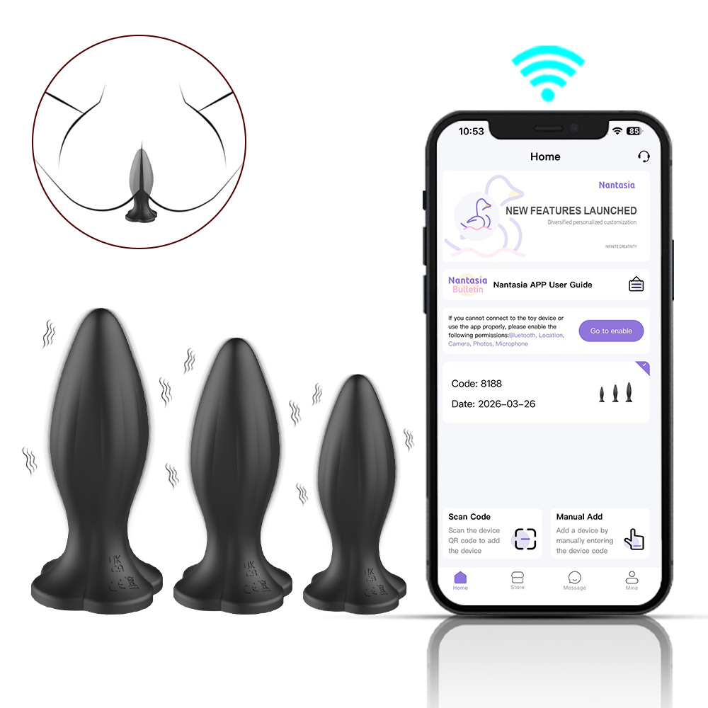 Cross-Border App Remote Control Plum Blossom-Shaped Anal Plug for Men and Women, Vibrating Massager for Adult Pleasure