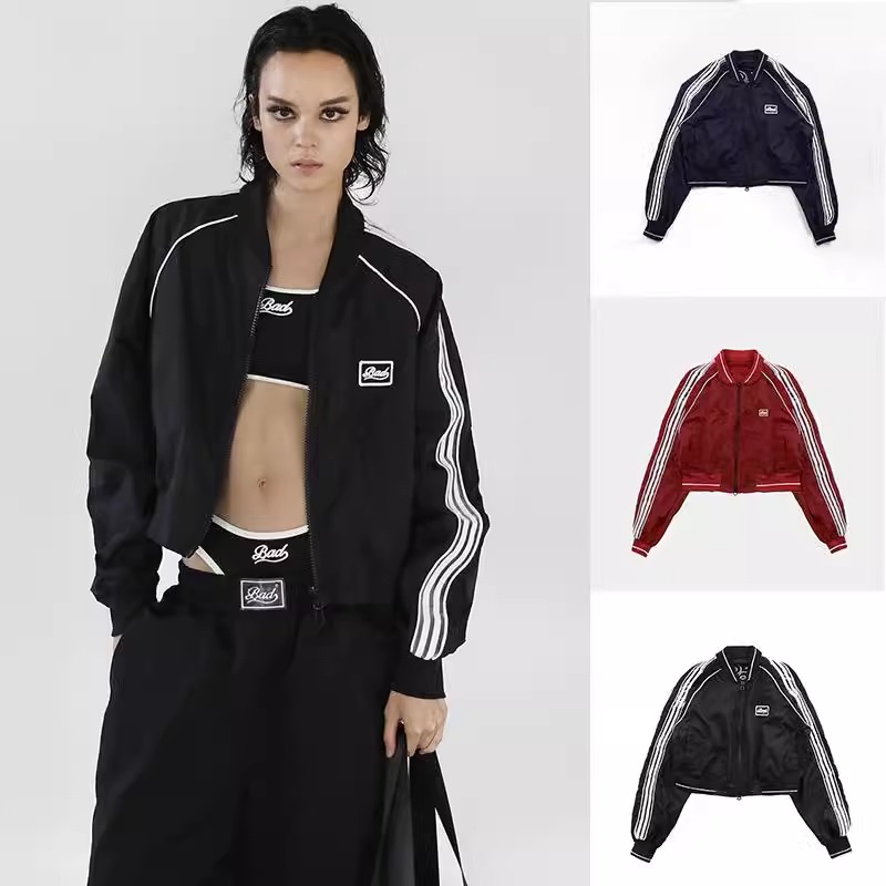 Korean Badblood Bcac Series American Baseball Uniform Female Sexy Short Outwear Jacket Embroidered Retro Top