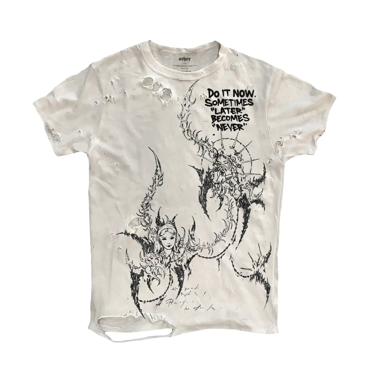 Shibu Harajuku Two-Dimensional Short-Sleeved T-Shirt Subculture Aesthetic Y2K Cthulhu Hippie Virtual Aesthetics