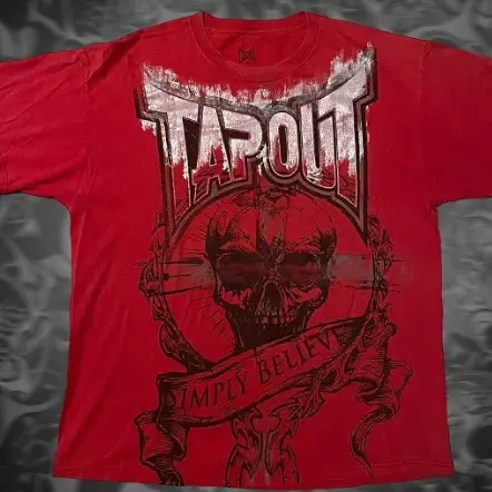 Short-sleeved 2025 New TAPOUT Printed Skull Skull T-shirt Top All-match Casual Trendy Round Neck Short-sleeved