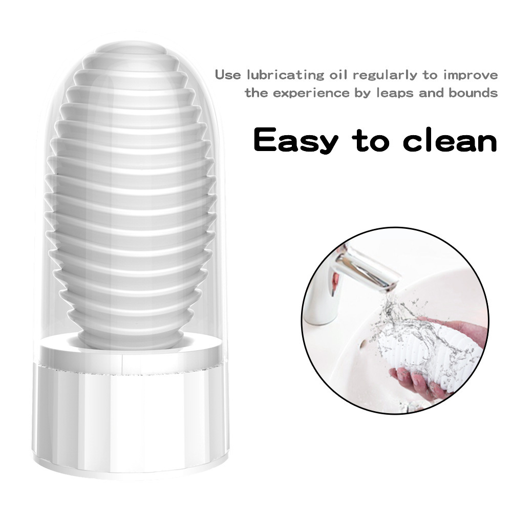 Spiral Aircraft Cup Clamp Suction Male Masturbation Device Penis Exerciser Inverted Mold Heating Adult Sex Toys Wholesale