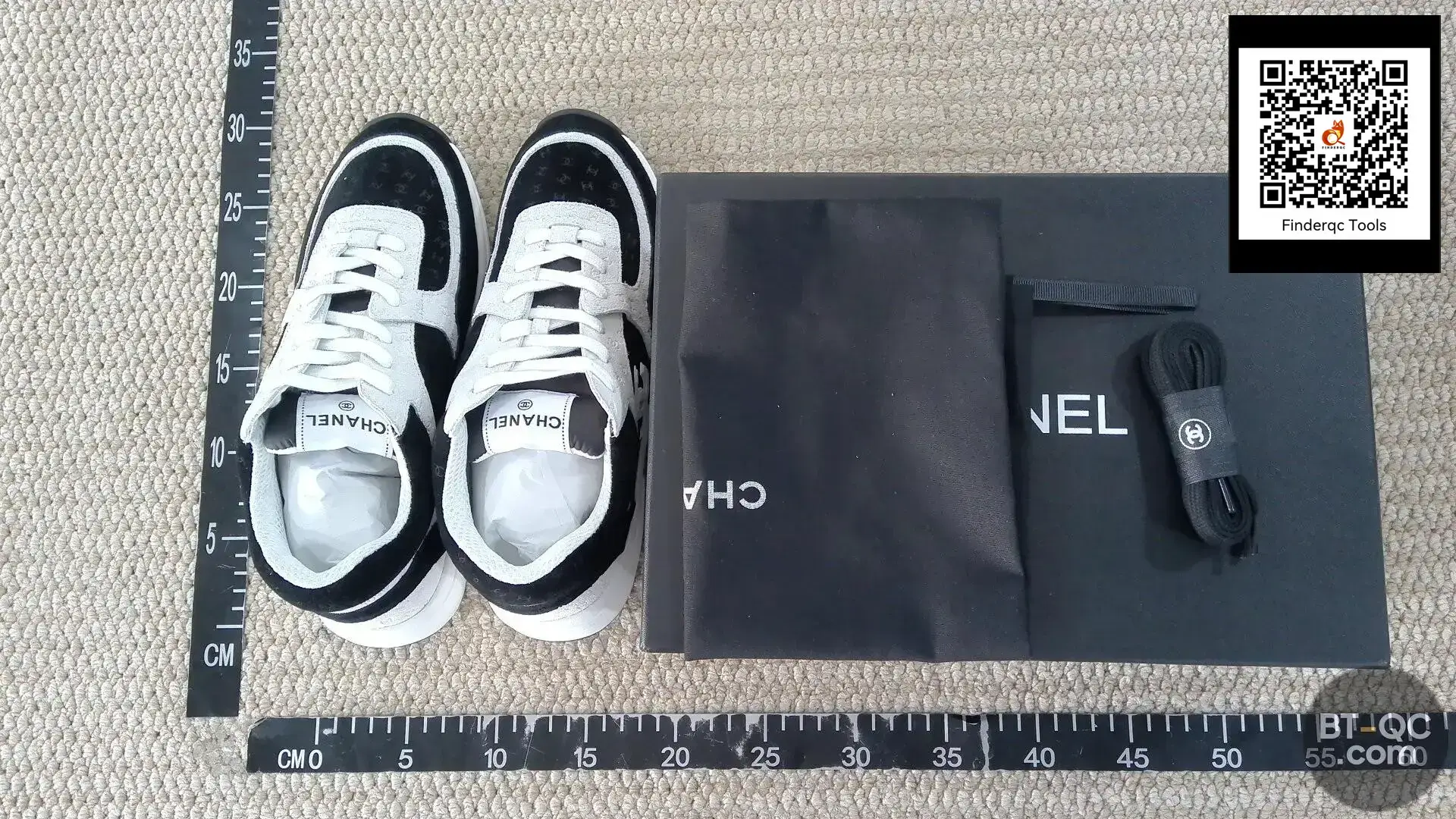 Chanel Tweed Sneakers Black and White