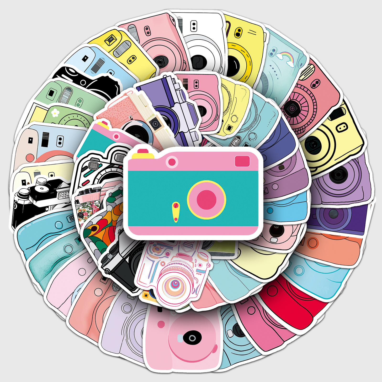 50 camera graffiti personality cartoon small fresh ins VSCO creative skateboard cup luggage sticker