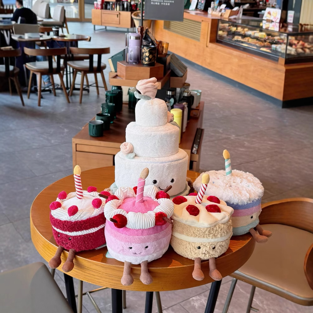 Red Velvet Cake Plush Toy Doll Birthday Gift Strawberry Dessert Doll Children's Gift Doll