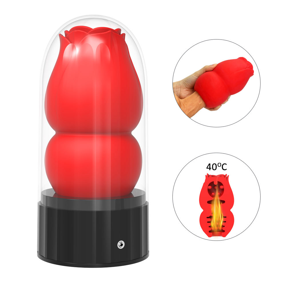 Boutique men's penis trainer rose airplane Cup Masturbation Orgasm heating manual free pumping fun