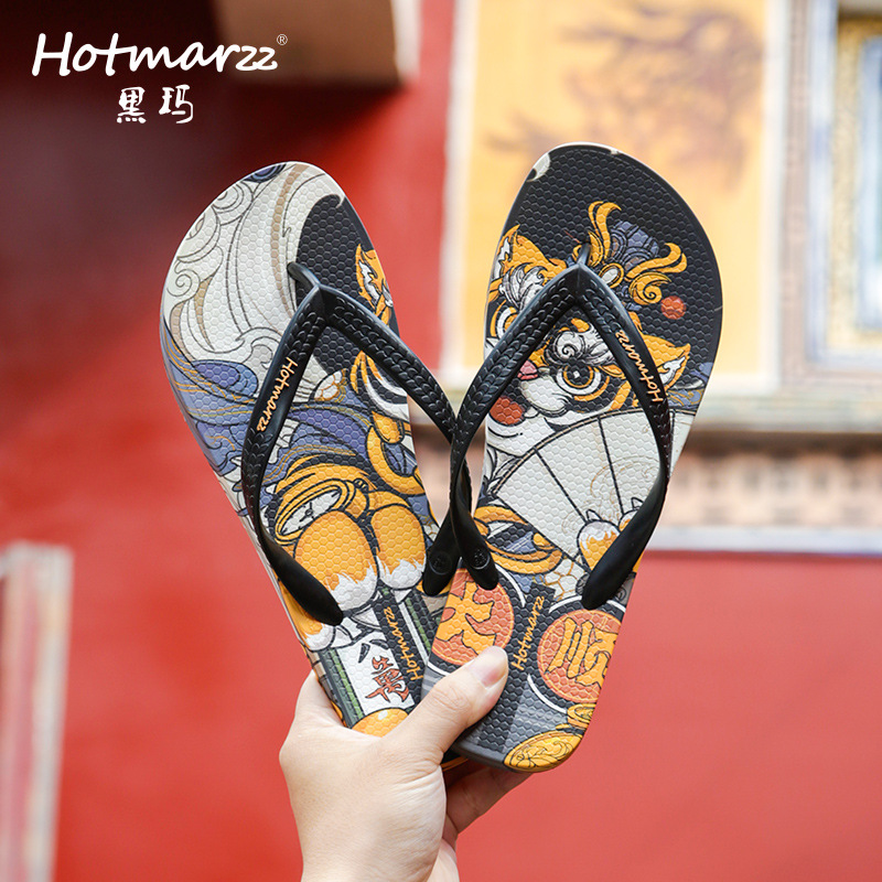 Hotmarzz Heima men's new flip-flops non-slip casual flip-flops summer beach shoes for shopping