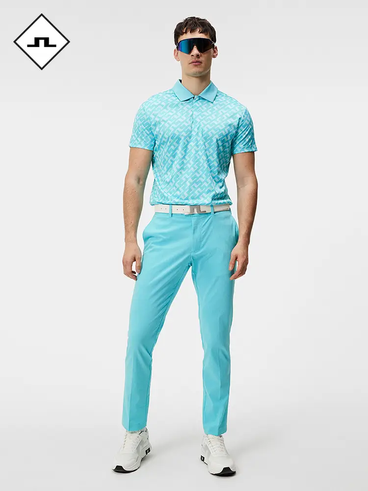 Jlindeberg Spring/Summer New arrival Golf Men's Presbyopic Print Lapel Short Sleeve T-Shirt Import