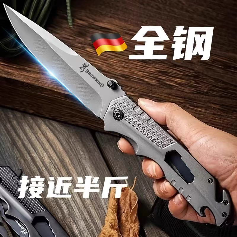 Legal All-Steel Self-Defense Knife, Folding Knife, Fruit Knife, Sharp Outdoor Survival Knife, Browning Camping Portable Knife QC-foto från 1688 på Qualit.ly