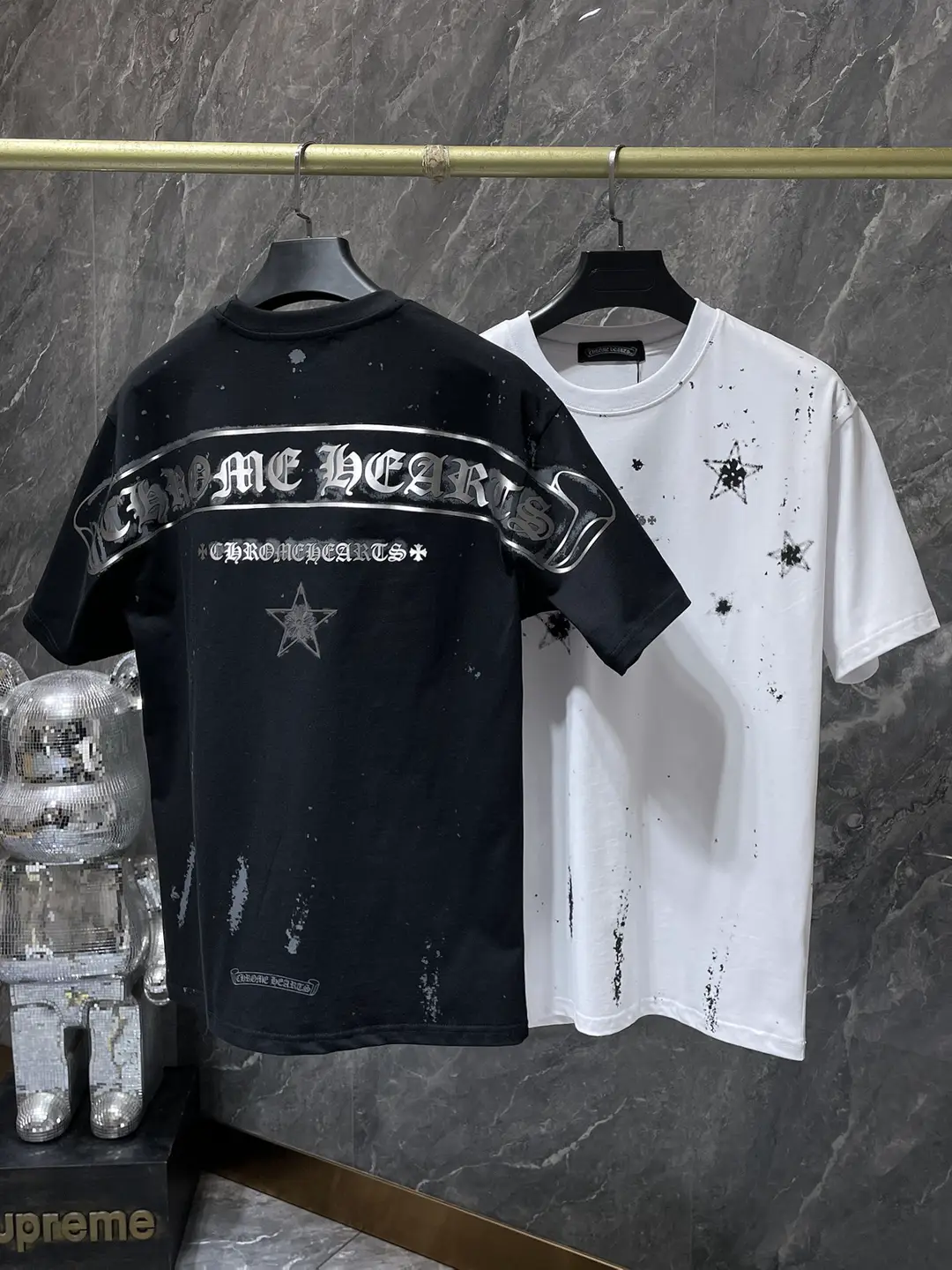 Cross-Border Market Ceiling Kroxin Luxury Heavy Embroidery Printed Round Neck Pullover Short Sleeves Are Always in Stock