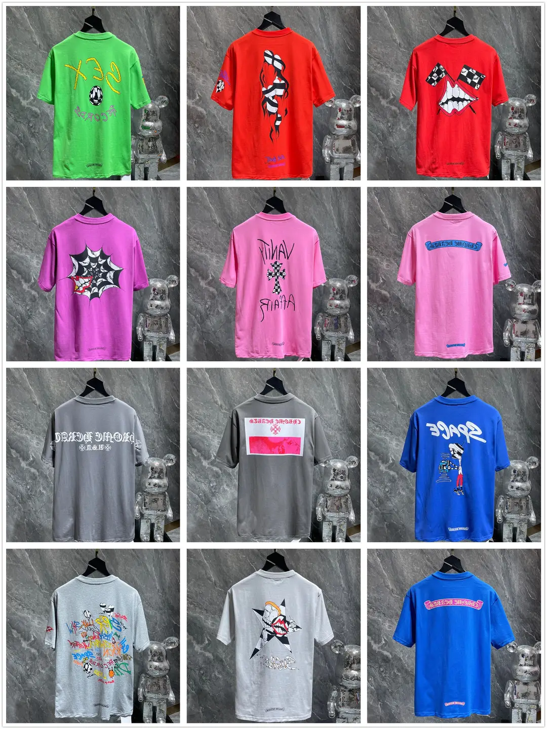 Dropshipping Chrome Heart New Style Crook Summer Short-Sleeved European and American Street Hip-Hop Men's and Women's T-Shirts
