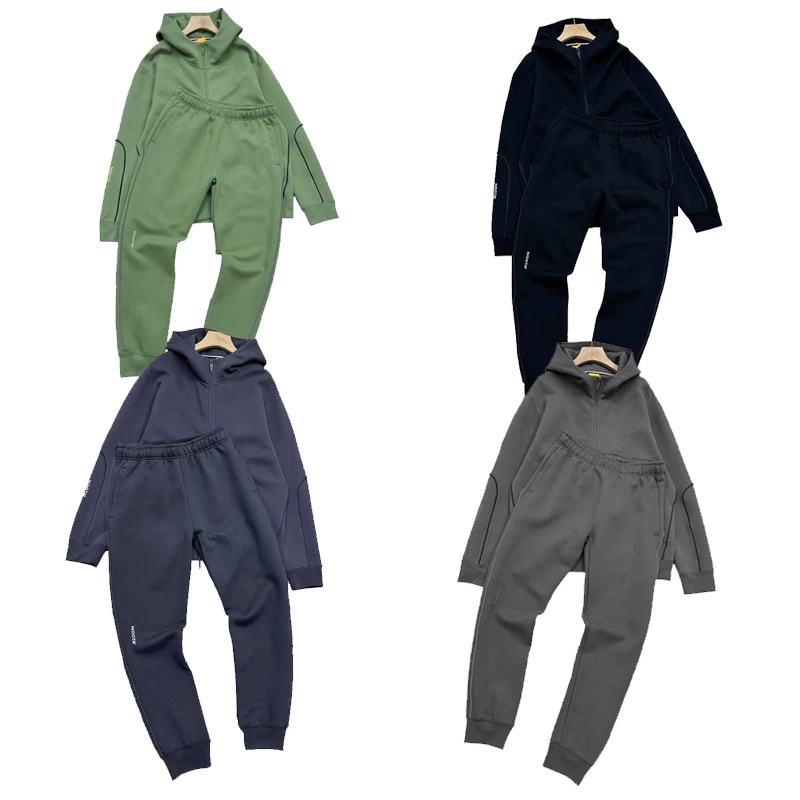 FN7 Men's Coat Spring and Autumn New Product Air Layer Hoodie Knitted Zipper Sweater Reflective Sports and Leisure Top 680