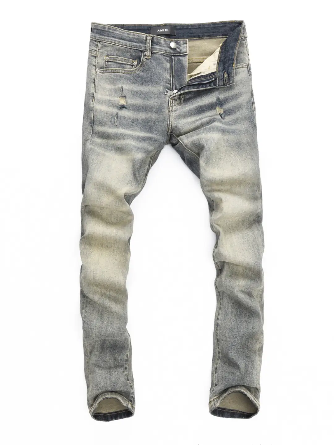 2024 Spring/Summer New Ripped Skinny Men's Jeans Trendy Nightclub Hong Kong Style Distressed High-Quality Mair