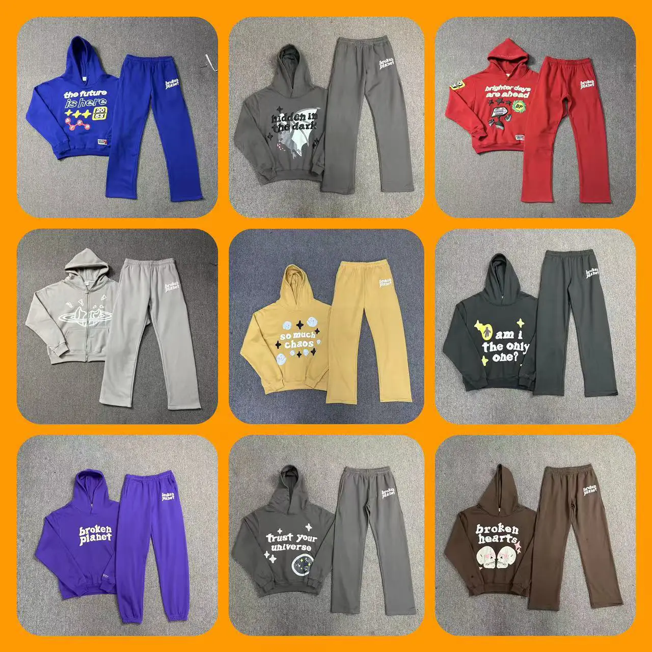 2024 cross-border Europe and the United States tide brand spring and fall new foam fun female personality pattern printing hoodie men's sweater