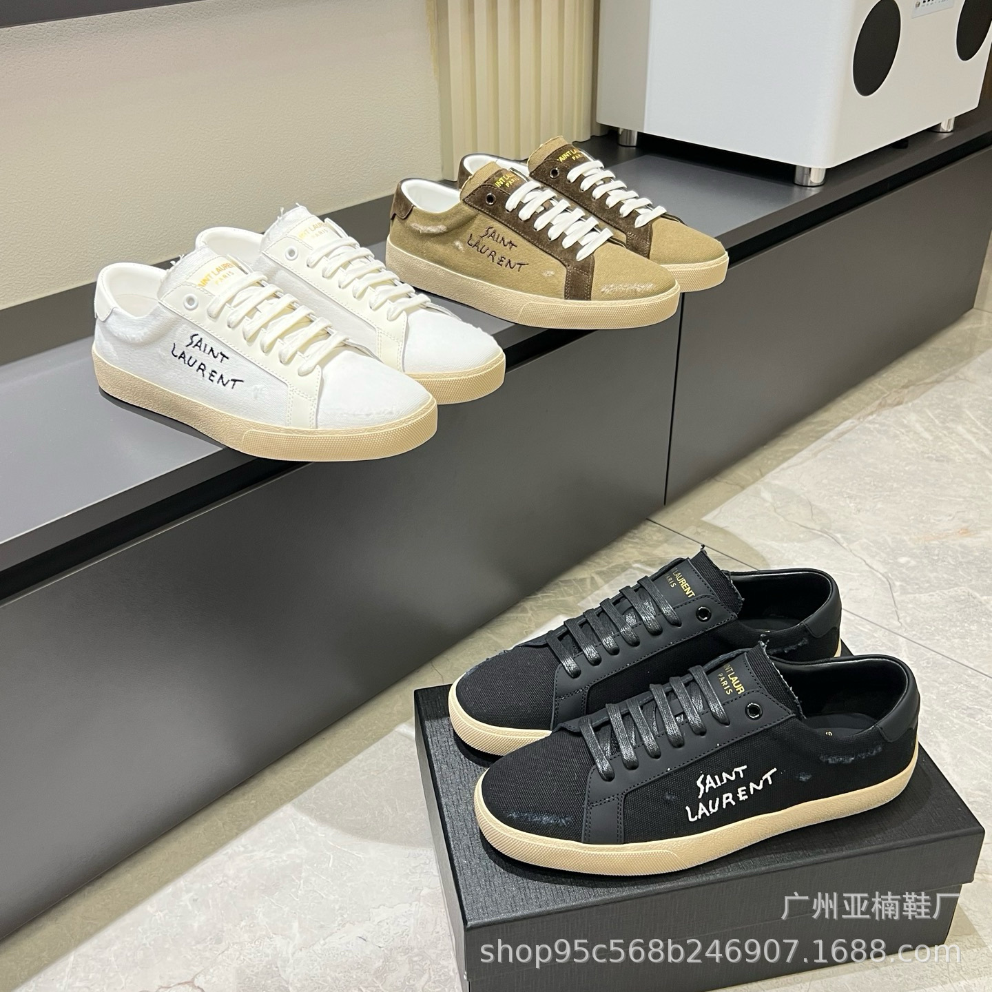 Cross-Border New Style Genuine Leather White Shoes for Men, Spring and Summer Canvas Shoes, Korean Style Trendy Fashion Lace-Up Shoes, Trendy in Stock Foto QC de 1688 na Qualit.ly
