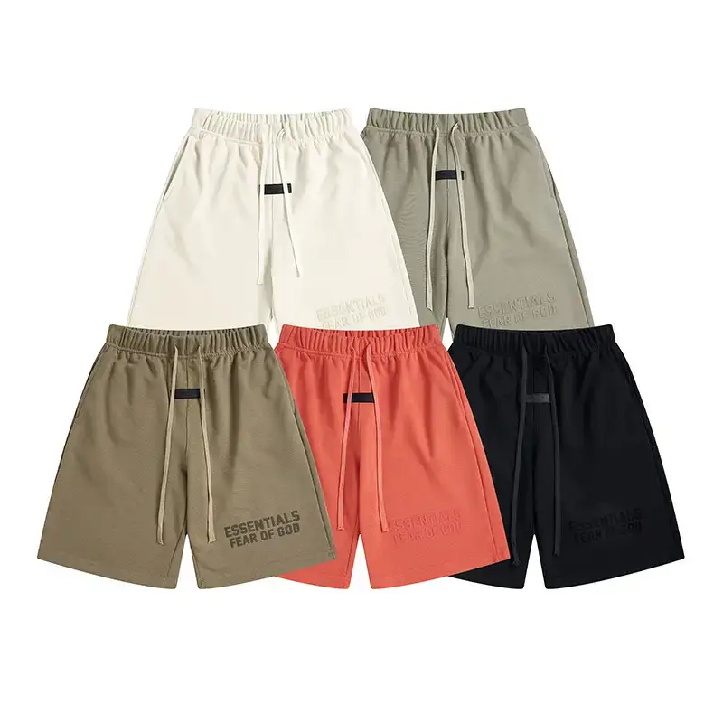 European and American FEAR OF GOD Line ESSENTIALS Shorts Flocking FOG Men's and Women's Loose Pants