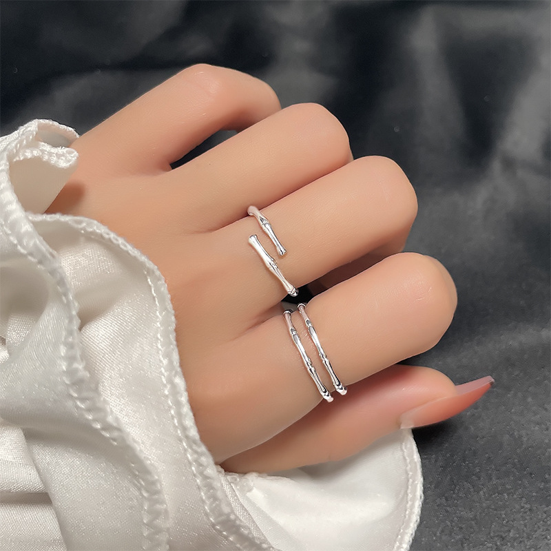 Original high bamboo temperament bamboo section personality small fresh open South Korea Joker little finger index finger ring