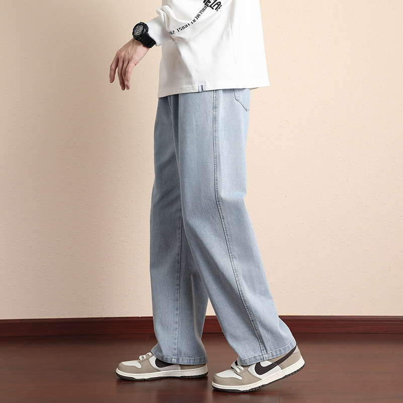 Jeans men's autumn and winter New American high street ins cropped boys fashion brand casual straight loose trousers