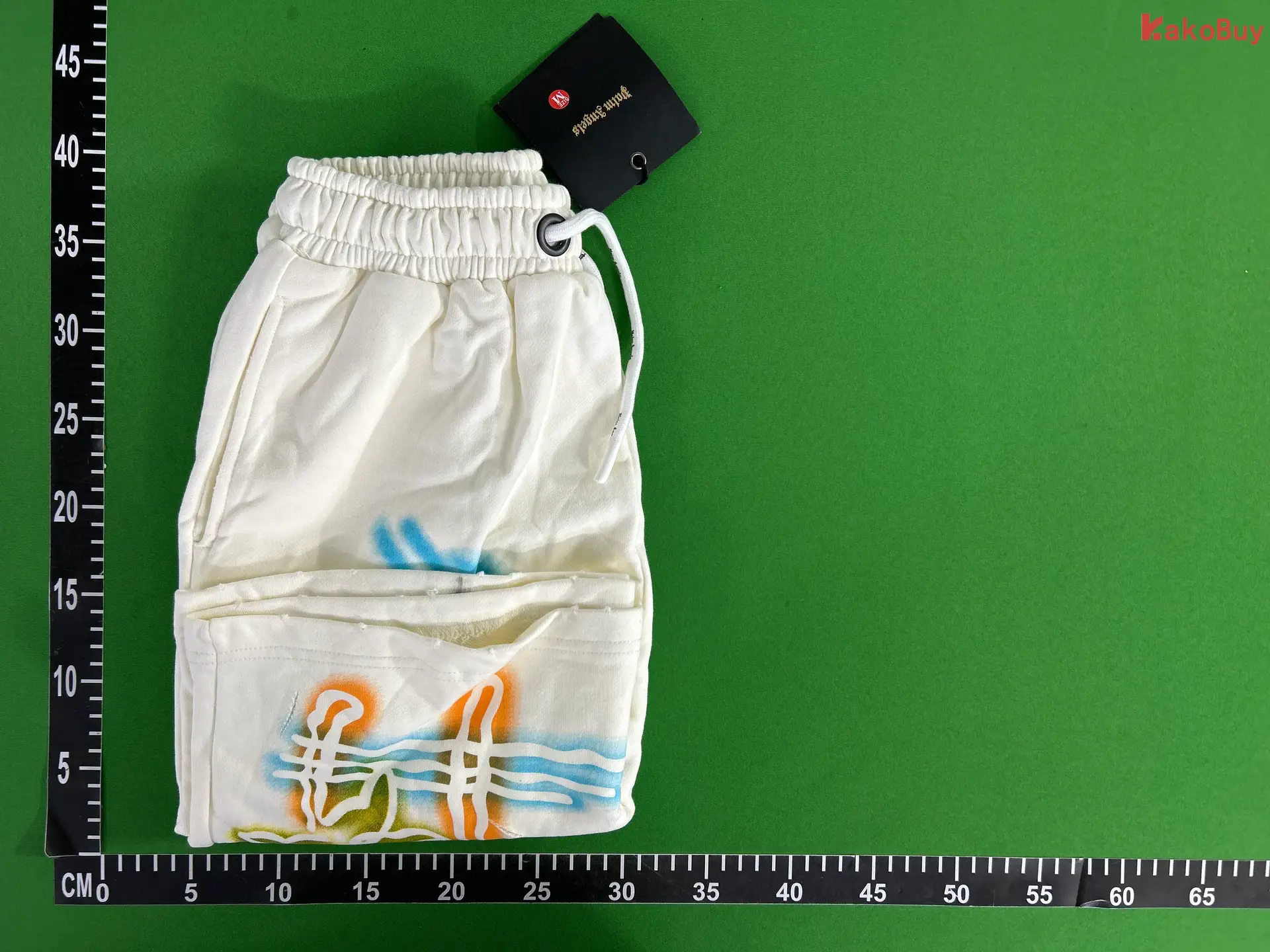 Palm Angels Spray Paint Shorts Cream