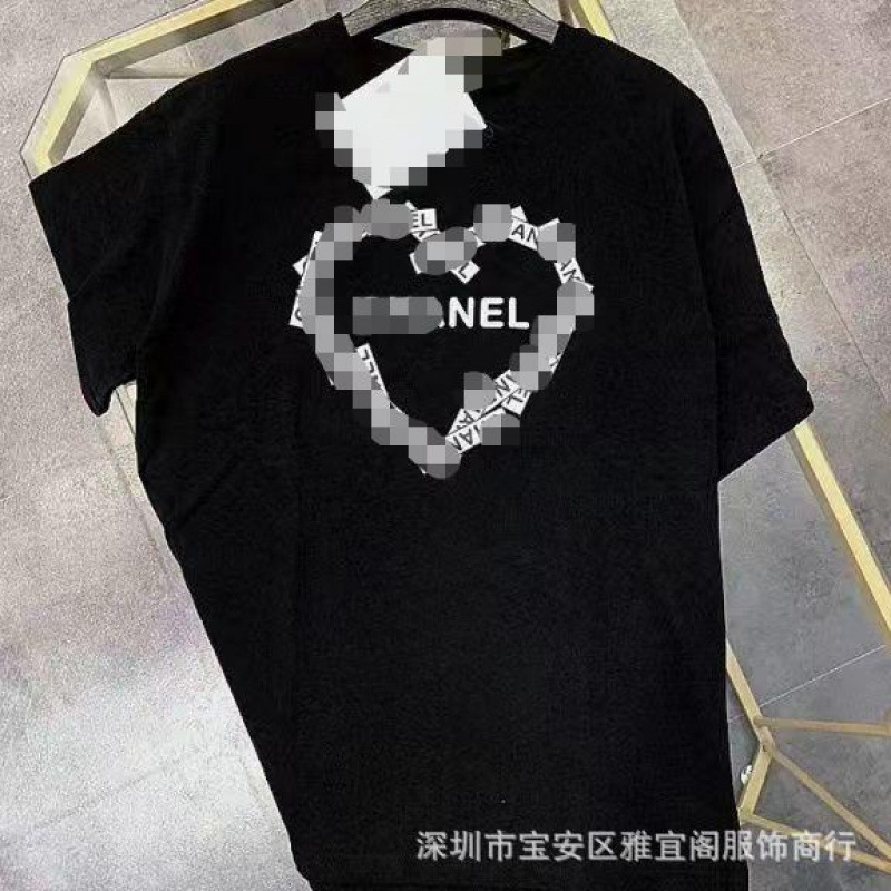 Trendy New Brand Collaboration Printed Round Neck Short Sleeve T-Shirt Pure Cotton Unisex Couple Style QC-foto från 1688 på Qualit.ly