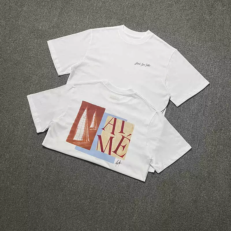 VLONE FOG ALD复古经典字母印花短袖嘻哈纯棉休闲宽松圆领情侣T恤
