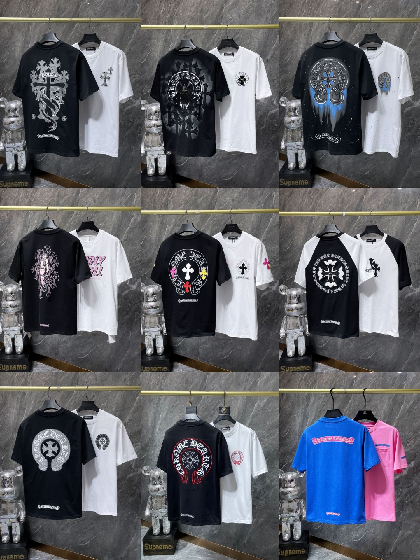 Chrome Hearts 25ss new gram Luo summer short sleeve European and American street men and women with a generation of hair