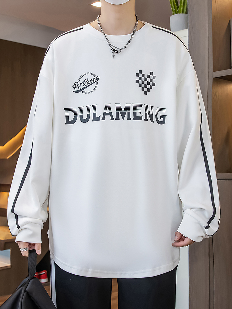 Spring and Autumn 13 Teenagers Round Neck Long Sleeve T-Shirt Sweater Boys 14 Junior Senior high school Students 15 Years Old Base Shirt Top