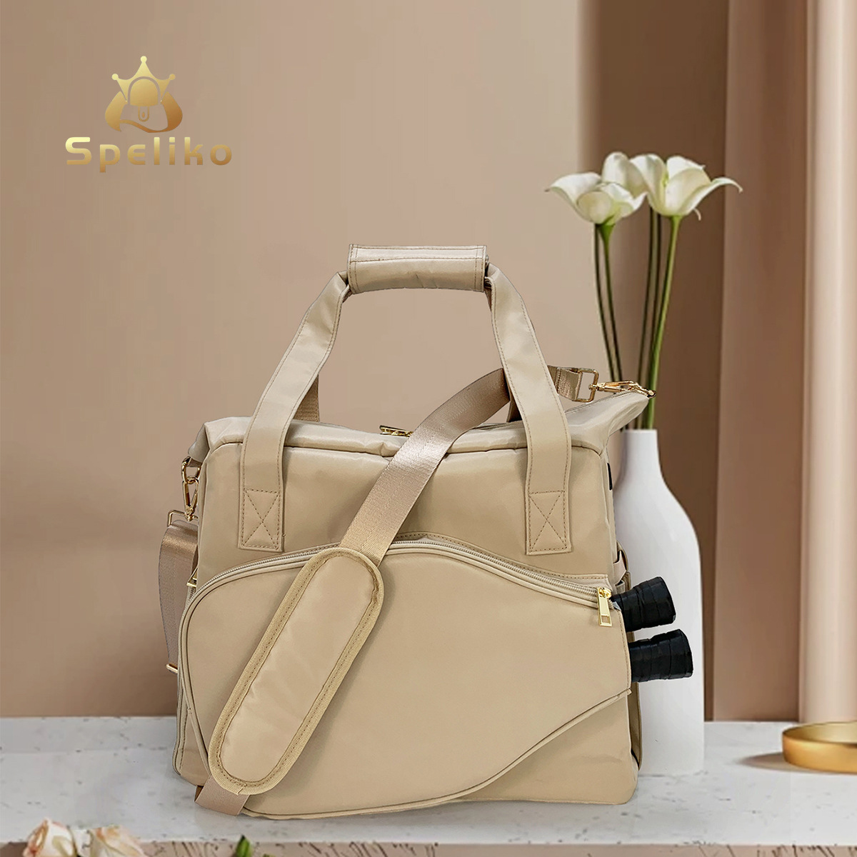2024 New Solid Color Casual Large Capacity Multifunctional Outdoor Sports Convenient Handbag Travel Bag Pickleball Bag