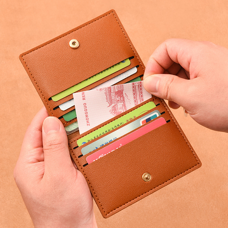 Explosive Women's Card Holder Ultra-thin Compact Bank ID Card Holder Driver's License Small Wallet Men's Simple Anti-degaussing Card Holder