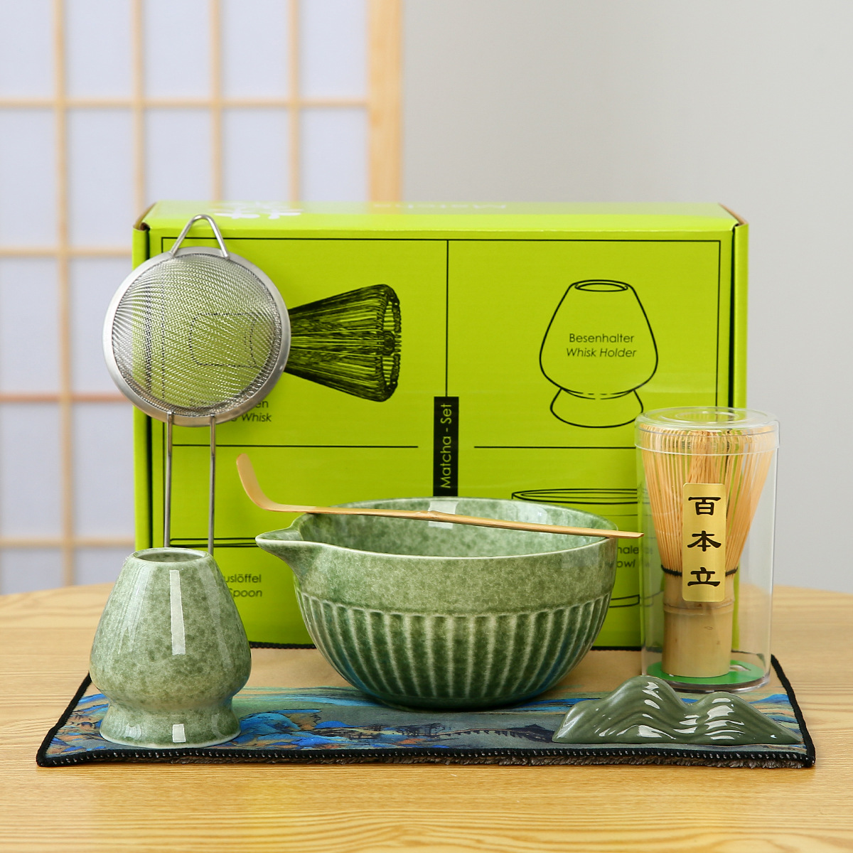 Cross-border Ceramic Matcha Bowl suit Matcha Combination Japanese-style Tea Ceremony Apparatus for Matcha Tea