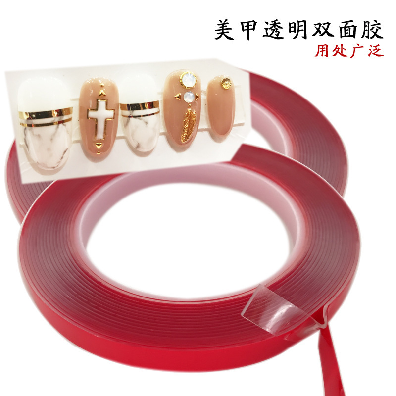 Nail tools transparent double-sided adhesive crystal adhesive tape seamless nail salon School nail art work display adhesive tape