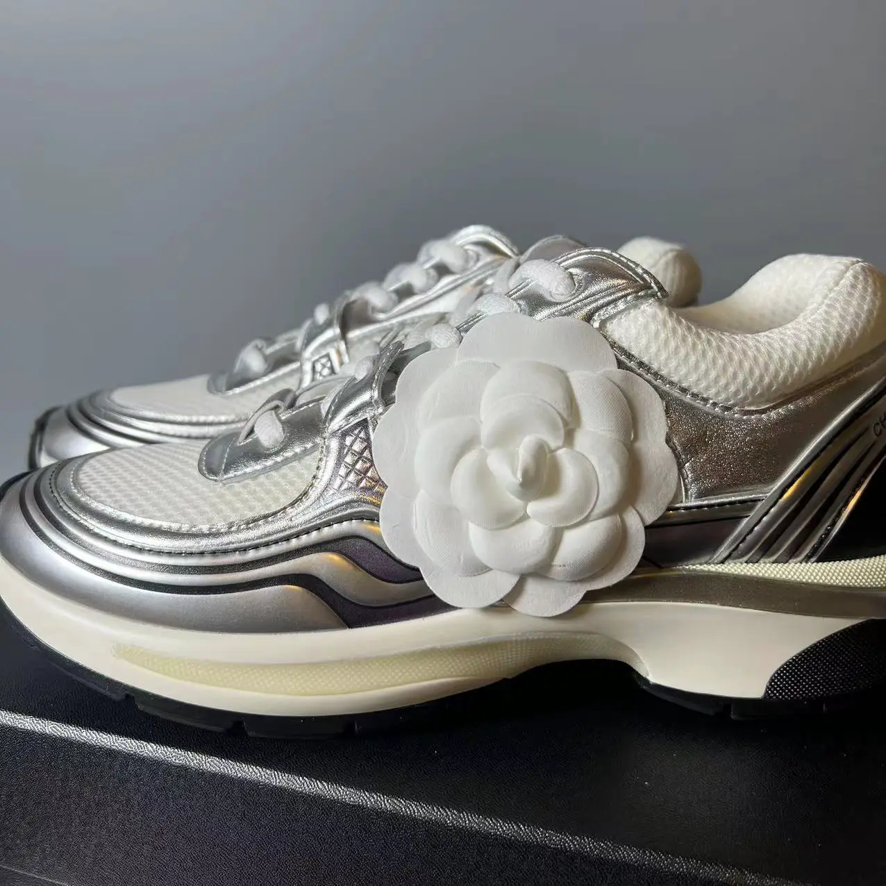 Correct Version in Stock High-Quality Xiaoxiangjia New Silver Horn King Sneakers Fashionable and Versatile Women's Shoes
