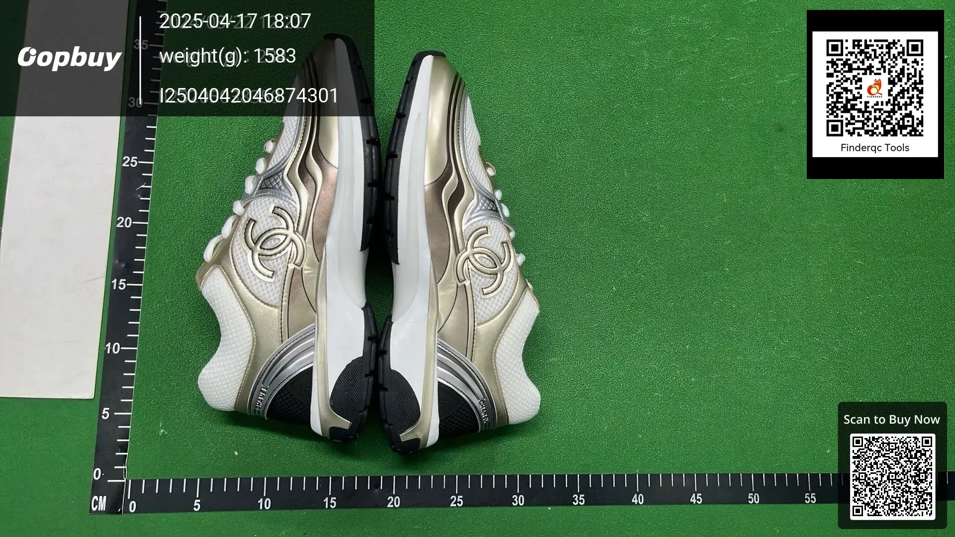 Chanel sneakers white gold