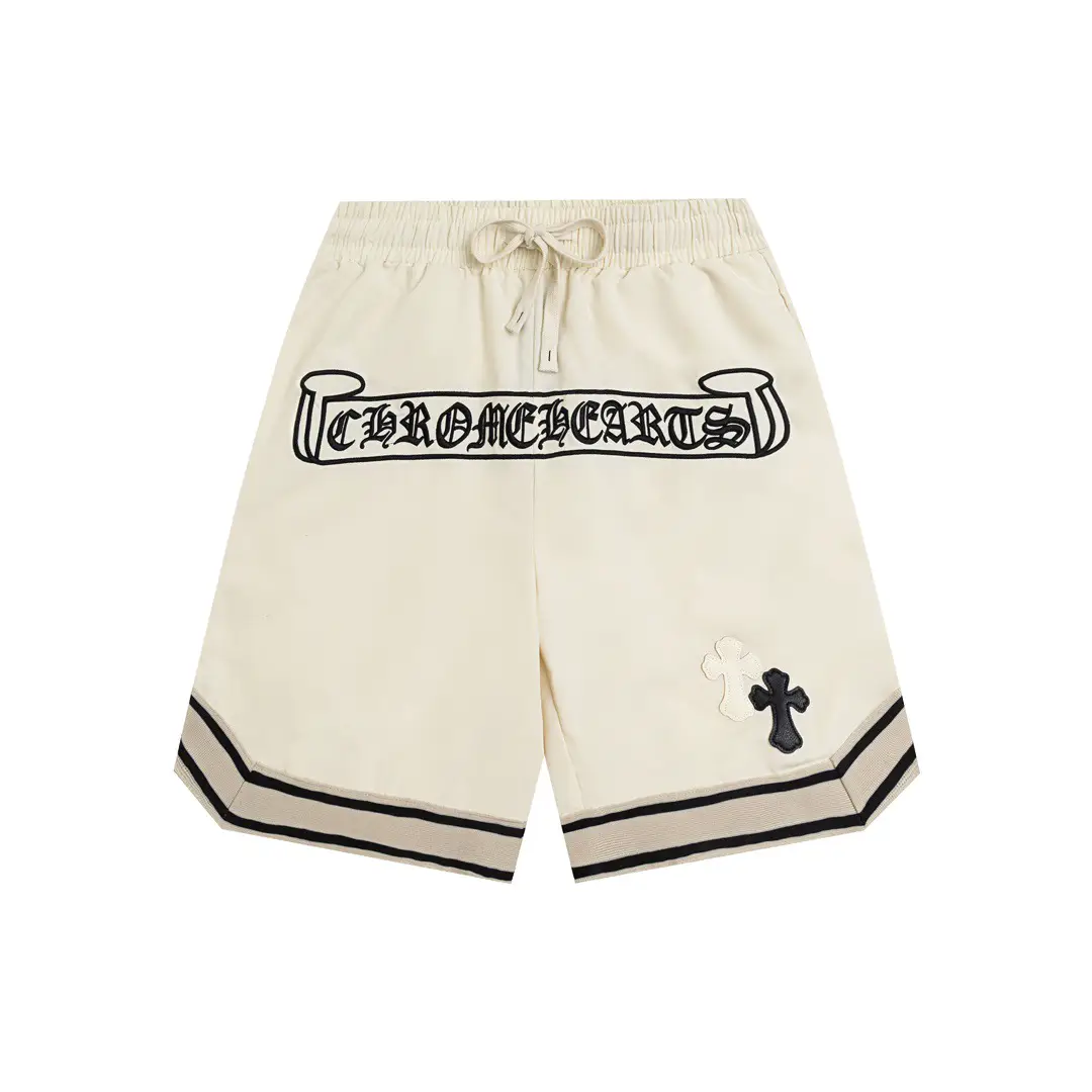24ss Correct Edition CH Croque for Summer New Cross Leather Embroidered Pants American High Street Shorts