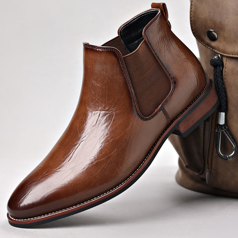 25872 Chelsea Boots Chelsea Boots Men's British Sleeve Retro Large Size Leather Boots British Boots