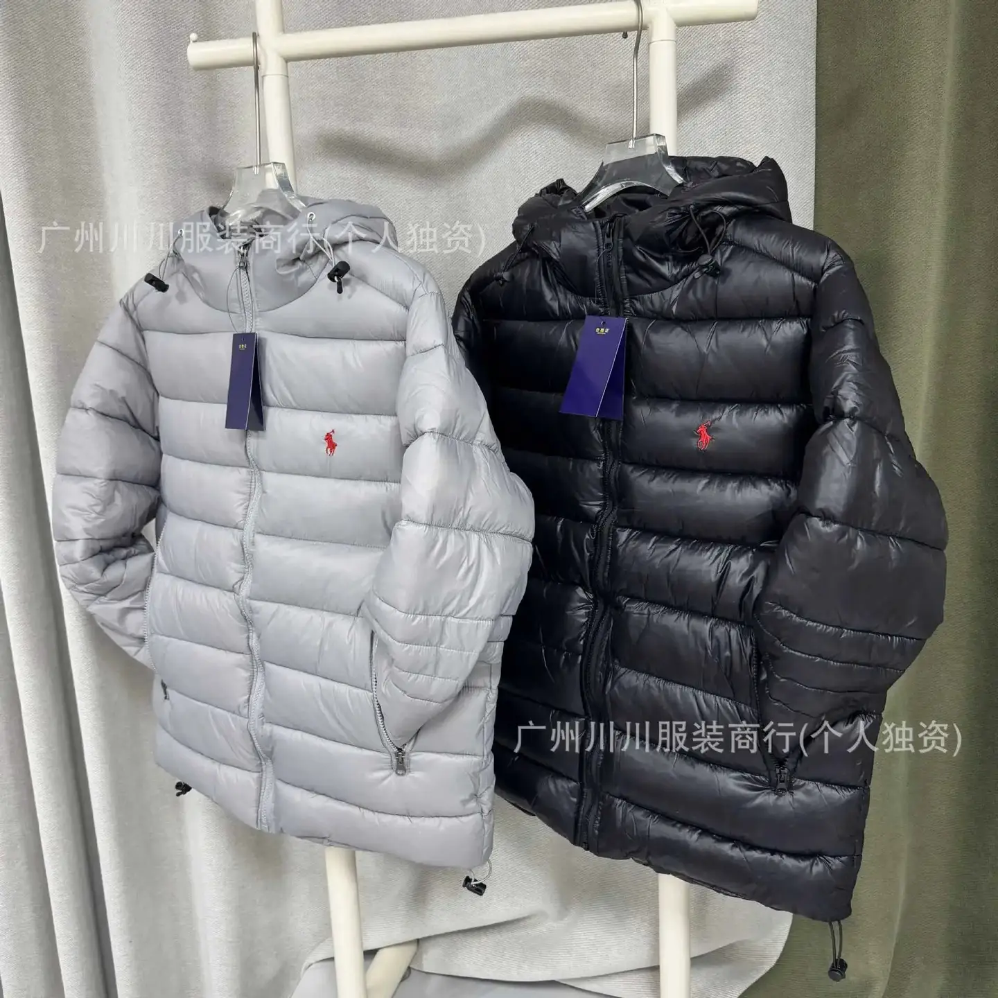 棉服连帽刺绣小标通勤外套冬季2025新款棉袄男女款