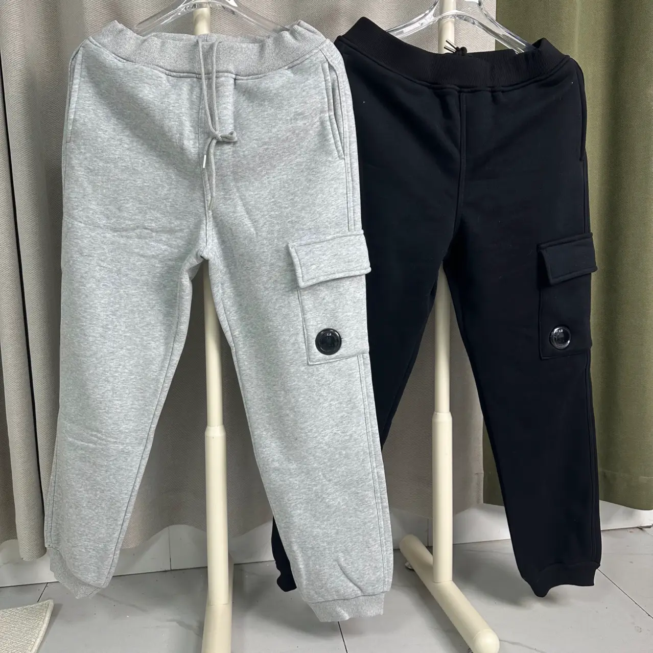Cross-Border C.P European and American Functional Lens Design Niche Men's and Women's Loose Autumn and Winter Simple Pure Color Sports Pants and Sweatpants