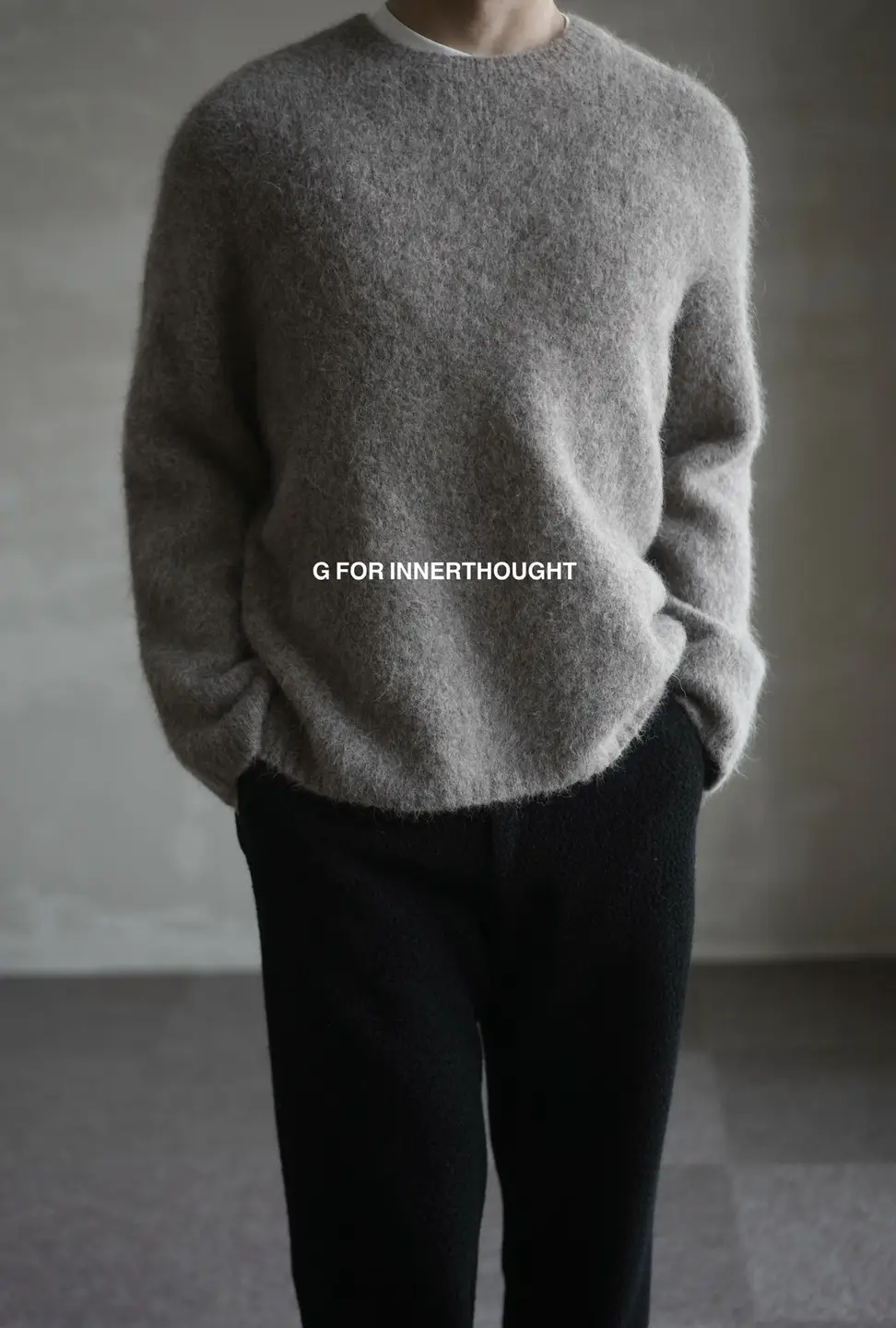 G for Innerthought | Luxurious Baby Alpaca Wool Blend Crew Neck Sweater Men