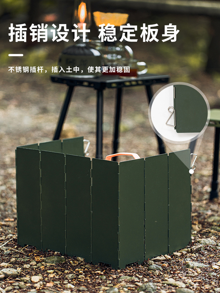Outdoor Cassette Stove Windshield Stove Head Windshield Camping Style Enclosure Gas Windproof Ring Foldableable Portable Windproof Board