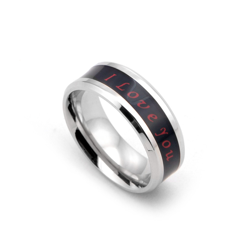 Factory direct stainless steel personalized intelligent temperature ring couple ring I LOVE YOU ring accessories