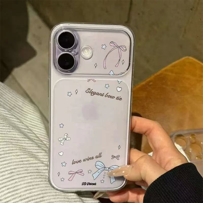 Star Bow Large Window Case Instantly Transforms into a 17, Suitable for Apple 17 Pro Max Phone Case 16 15 14P Anti-Drop 12