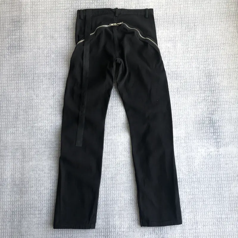 Oneofyou Dark Banana Pants Long Zipper Slit Flared Jeans Men's Ro Style High Street Loose Trousers