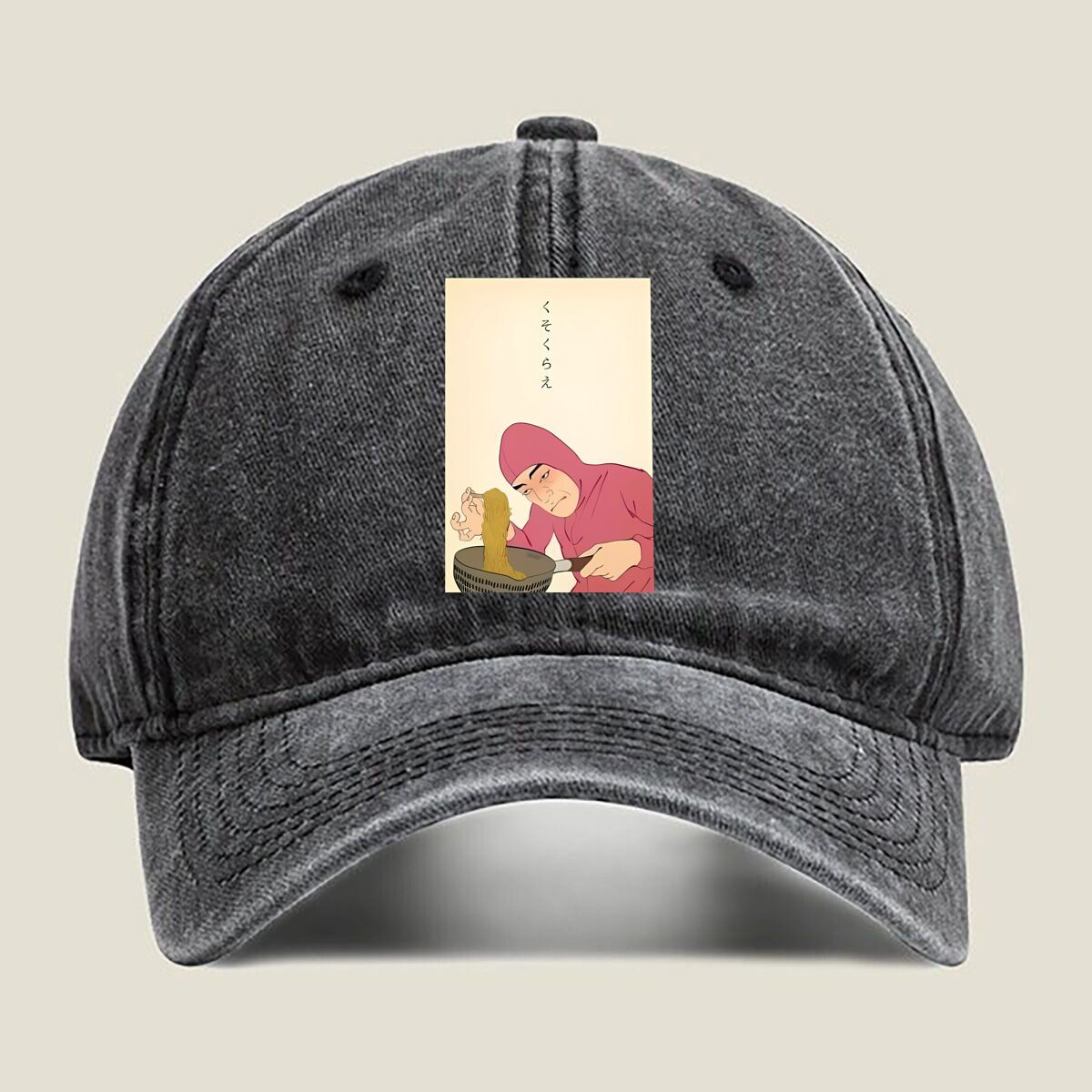 Ramen - Cooking Cartoon Art Water-Washed Fabric