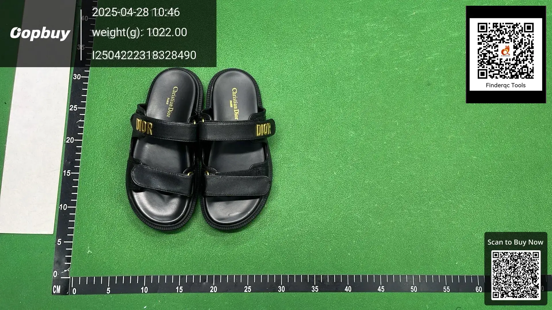 D's 2024 Summer New Letter Velcro Slippers Women's Thick-soled One-line Sandals Casual Flats Beach Shoes