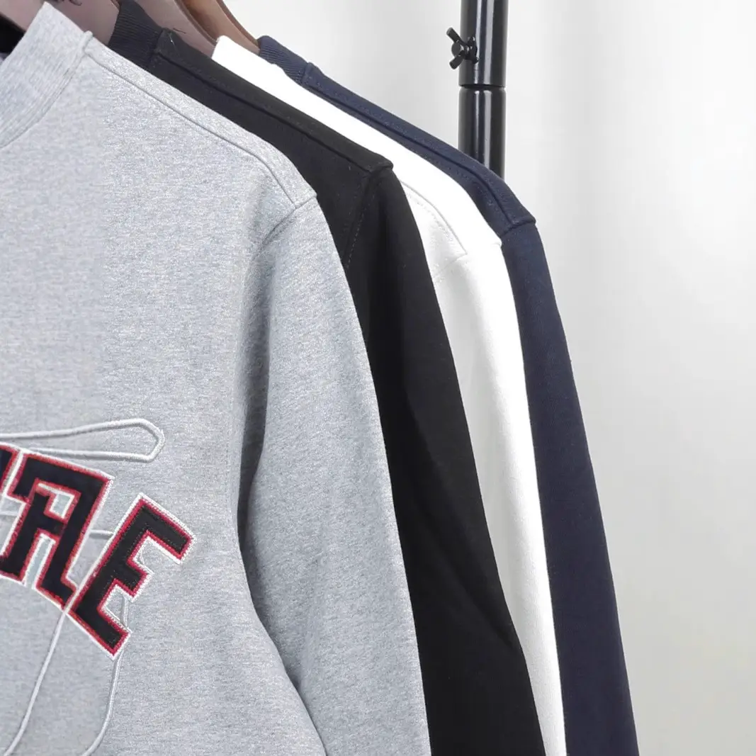 American Street Fashion Brand Cross Cashew Letter Embroidered Sweatshirt Men's Hooded Sweatshirt