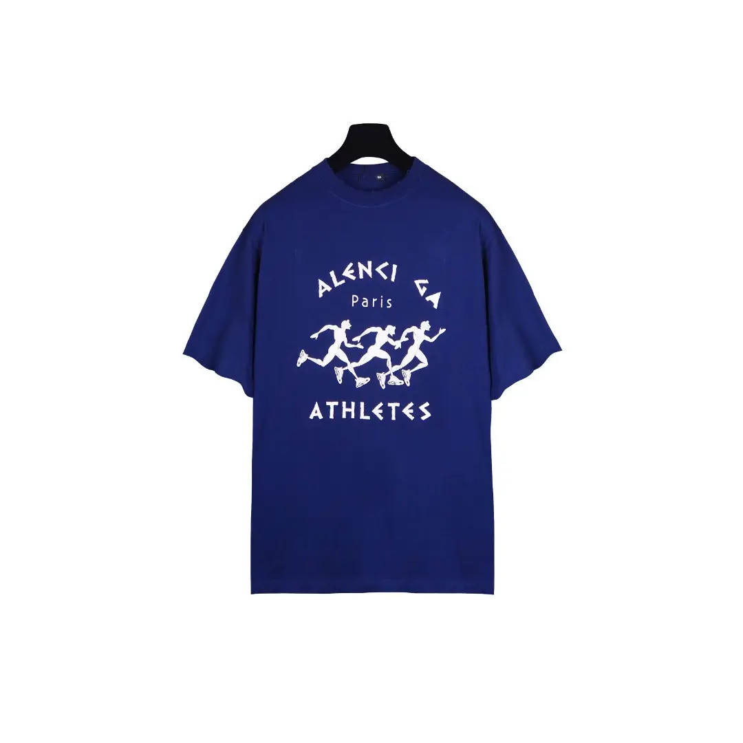 High Version Summer New Luxury Fashion B Competitive Marathon Running Printing Destruction Hole Men's and Women's Short-sleeved T-shirts
