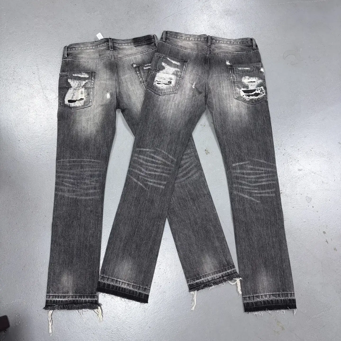 [in Stock] Undercover Aw05 Arts&Crafts 38 Smoky Gray Uc85 Distressed Jeans