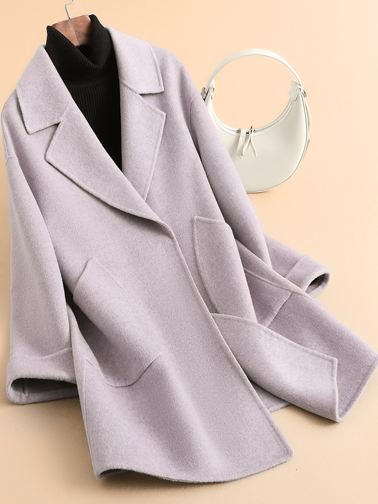 Double-Sided Wool Coat Women's Short 2025 Autum New Korean Style Small Loose Slim Woolen Coat Jacket