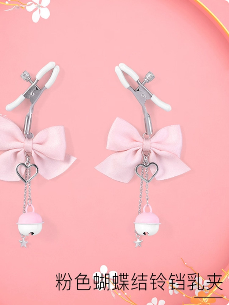 Sm Bow Bell Nipple Clamps Sex Toys Vaginal Clamp Nipple Punishment Outdoor Clitoral Stimulation Nipple Cute Teasing