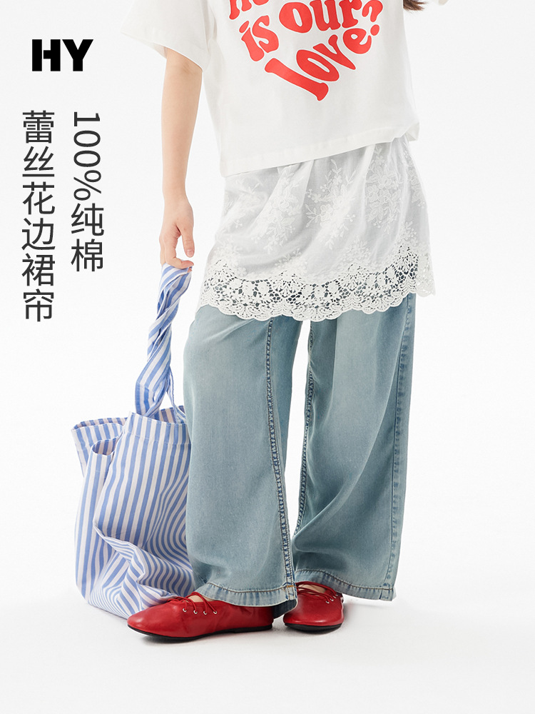 Girls' Lace Layered Short Skirt 2026 Summer New Korean Style Trendy Skirt for Older Children, Thin Half-Skirt